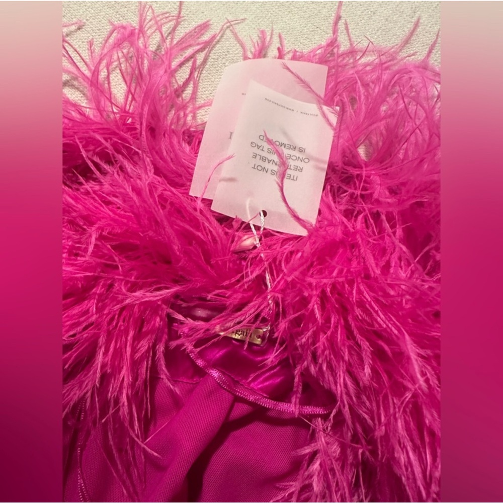 Cult Gaia Terra Feather Gown in Pink Anemone - Picture 12 of 12